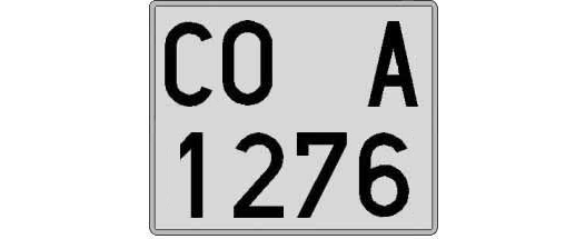 CO1276A matricula cuadrada
