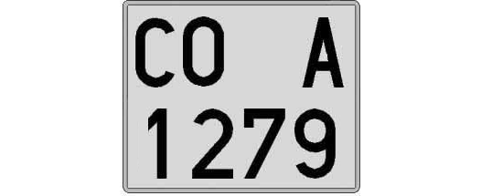 CO1279A matricula cuadrada