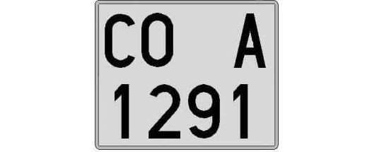 CO1291A matricula cuadrada