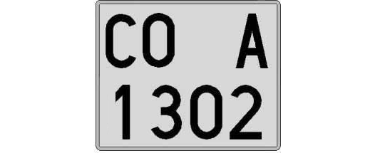 CO1302A matricula cuadrada