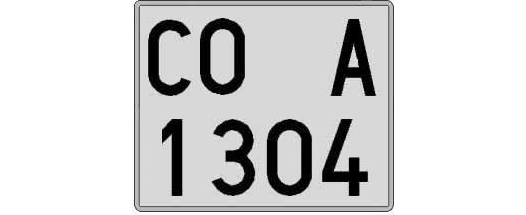 CO1304A matricula cuadrada