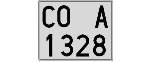 CO1328A matricula cuadrada