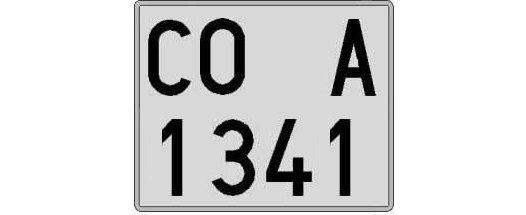 CO1341A matricula cuadrada