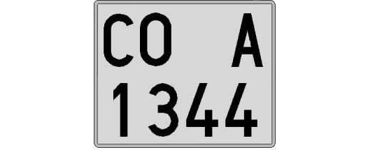CO1344A matricula cuadrada