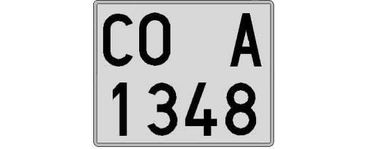 CO1348A matricula cuadrada