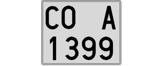 CO1399A matricula cuadrada
