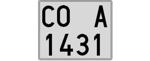 CO1431A matricula cuadrada