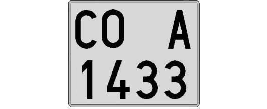 CO1433A matricula cuadrada