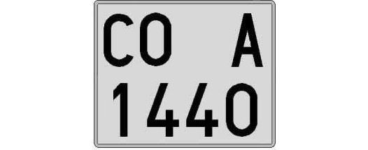 CO1440A matricula cuadrada