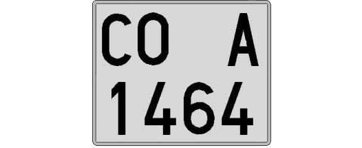 CO1464A matricula cuadrada
