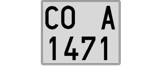 CO1471A matricula cuadrada