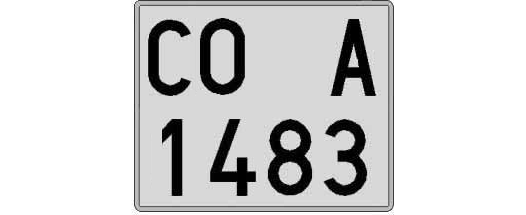 CO1483A matricula cuadrada