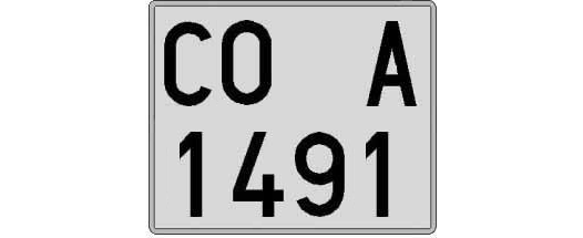 CO1491A matricula cuadrada