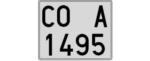 CO1495A matricula cuadrada