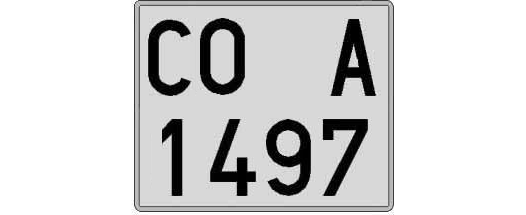 CO1497A matricula cuadrada