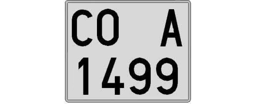 CO1499A matricula cuadrada