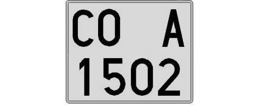 CO1502A matricula cuadrada