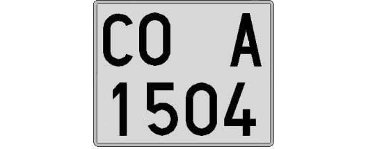 CO1504A matricula cuadrada