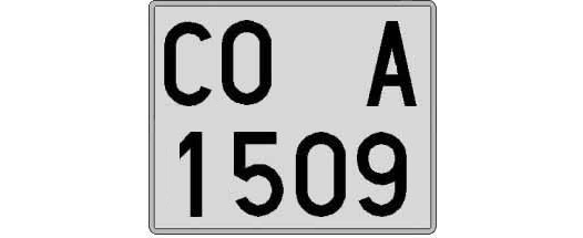 CO1509A matricula cuadrada
