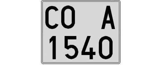 CO1540A matricula cuadrada