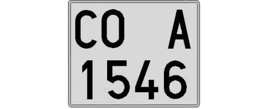 CO1546A matricula cuadrada