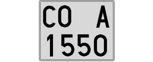 CO1550A matricula cuadrada