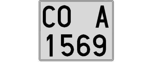 CO1569A matricula cuadrada