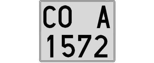 CO1572A matricula cuadrada