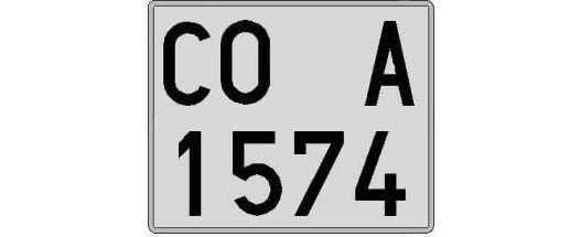 CO1574A matricula cuadrada