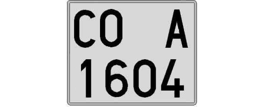 CO1604A matricula cuadrada