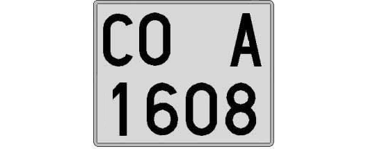 CO1608A matricula cuadrada