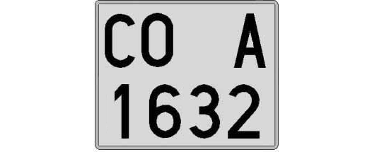 CO1632A matricula cuadrada