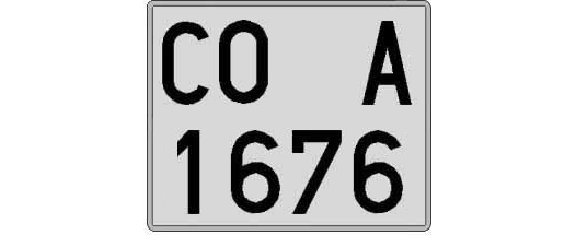 CO1676A matricula cuadrada