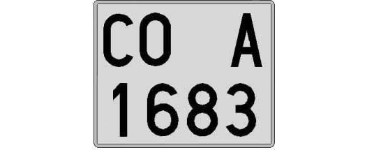 CO1683A matricula cuadrada