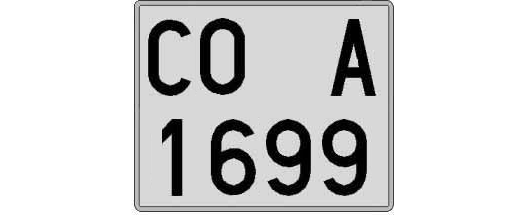 CO1699A matricula cuadrada