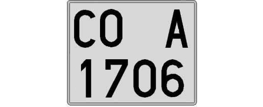CO1706A matricula cuadrada
