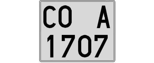 CO1707A matricula cuadrada