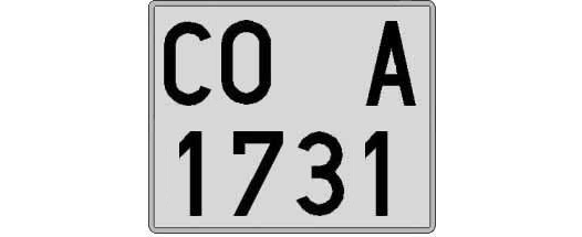 CO1731A matricula cuadrada