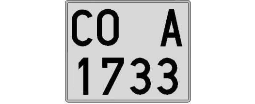 CO1733A matricula cuadrada