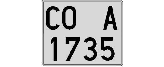 CO1735A matricula cuadrada