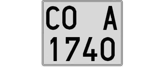CO1740A matricula cuadrada