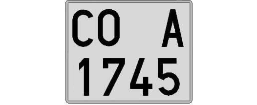 CO1745A matricula cuadrada