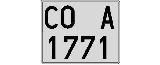 CO1771A matricula cuadrada