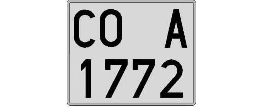 CO1772A matricula cuadrada