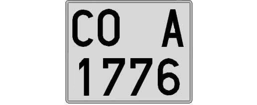 CO1776A matricula cuadrada