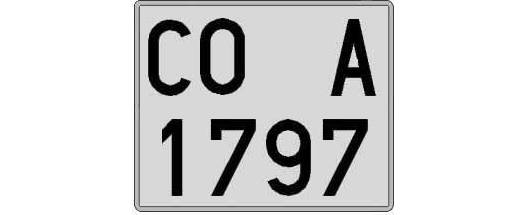 CO1797A matricula cuadrada