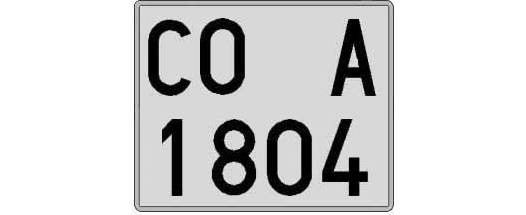 CO1804A matricula cuadrada