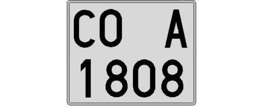 CO1808A matricula cuadrada