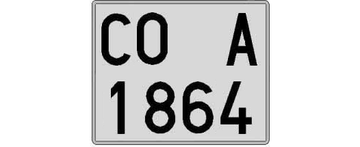CO1864A matricula cuadrada