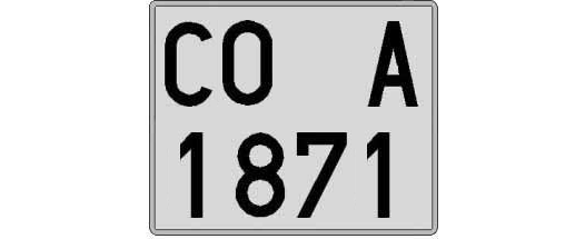 CO1871A matricula cuadrada